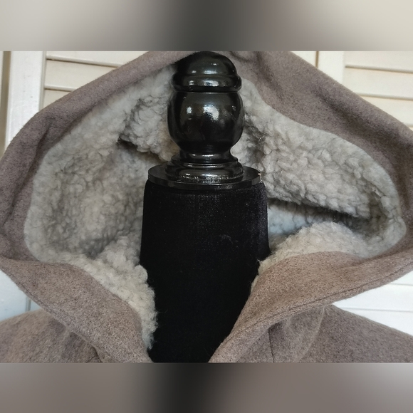 NWT - London Fog Gray Hooded Wool Blend Coat Size L - Picture 12 of 16